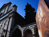 Marble Facade of Basilica Di Santa Maria Novella, Florence, Italy
