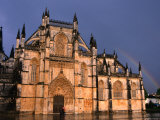 Rainbow Over Western Entrance of Mosteiro De Santa Maria De Vitoria, Batalha, Portugal