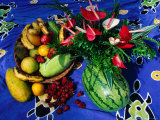 Buy Flowers and Fruits on a Cloth, Castle Comfort, Dominica at AllPosters.com