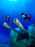 Buy Diving Near the Shipwreck Mv Capt Tibbets off Cayman Brac, Cayman Islands at AllPosters.com