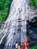 Buy Family Looking Up at Jungle Waterfall, French Polynesia at AllPosters.com