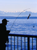 Buy Fisherman on Waterfront Park, Seattle, Washington, USA at AllPosters.com