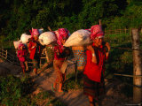 Akha Women Carrying Shopping Home, Muang Sing, Laos