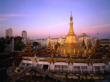 The 46 Metre High Sule Paya, a Yangon Landmark Circled by Busy Streets, Yangon, Myanmar (Burma)