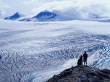 Buy Hikers Looking Over Exit Glacier and Harding Ice Field, Kenai Fjords National Park, USA at AllPosters.com