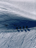 Trekkers Descending from Vallee Blanche, Chamonix, France