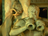 Detail of Fontana Del Moro at Night, Piazza Navona, Rome, Italy