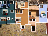 Washing Hanging from House Windows in La Vila Joiosa, Benidorm, Spain