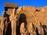 Giant Colonnades and Statues at Temple of Karnak, Luxor, Egypt