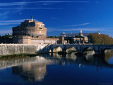Castel Sant'Angelo and Ponte Sant'Angelo on River Tevere, Rome, Italy