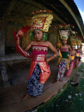 Buy Young Rejang Dancers Circle Pavilion Accompanied by Traditonal Gamelan Ganbang, Indonesia at AllPosters.com