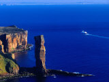 Passenger Ferry Passing Seastack Formation Known as Old Man of Hoy, Wester Ross, Scotland
