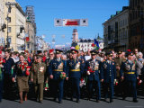 War Veterans Down Nevsky Prospekt During Celebrations for Victory Day, St. Petersburg, Russia