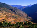Kuru Chhu Valley with Snow-Capped Tangmachu Mountain in Background, Lhuntse, Bhutan