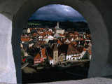 The Old Town from Krumlov Castle Tower, Cesky Krumlov, South Bohemia, Czech Republic