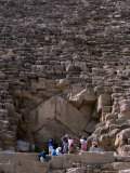 Tourists Entering Shaft of Pyramid of Cheops at Giza Cairo, Egypt