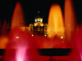 Buy Montjuic Fountain Illuminated at Night, Barcelona, Spain at AllPosters.com