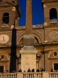 Chiesa Ss Trinita Dei Monti Towers Above Spanish Steps (Scalinata Di Spagna), Rome, Italy