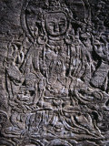 Carving of Buddha on Mani Stone on Annapurna Trek, Gandaki, Nepal