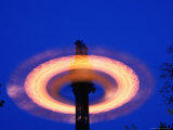 Spinning Ride in Night Sky at Tivoli Gardens, Copenhagen, Denmark