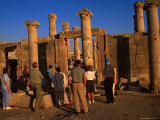 Buy A Tour Group at the Byzantine Basilica in the 2nd Century Roman Decapolis City of Jerash, Jordan at AllPosters.com