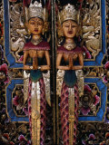Buy Brightly Painted Doors with Wooden Carvings in the Tegallalang Area, Indonesia at AllPosters.com