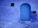 Alleys and Doorways Painted Blue to Repel Insects in the Rif Mountains, Chefchaouen, Morocco