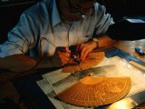 Sandalwood Fan Making, Suzhou, Jiangsu, China