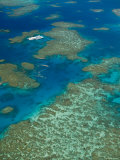 Australia, Queensland, North Coast, Cairns Area, Great Barrier Reef, Aerial View of Moore Reef