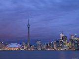 CN Tower and Toronto Skyline at Dusk, Toronto, Ontario, Canada