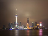China, Shanghai, Pudong Skyline Across Huangpu River