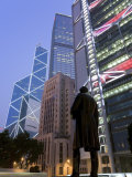 China, Hong Kong, Central, Hsbc Building and Bank of China, Statue of Sir Thomas Jackson