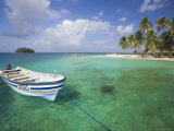 Buy Panama, Comarca de Kuna Yala, San Blas Islands, Kuanidup Grande, Boat and Tropical Island at AllPosters.com