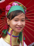 Thailand, Chiang Rai, Long Neck Karen Hilltribe, Long Neck Woman - Party Travel