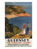 Buy Guernsey, England - Southern/Great Western Rail Couple on Cliff Poster at AllPosters.com