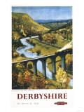 Derbyshire, England - Monsal Dale, Train and Viaduct British Rail Poster