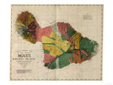 Hawaii - Panoramic Maui Island Map