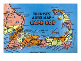 Buy Cape Cod, Massachusetts - Detailed Auto Map of Cape Cod at AllPosters.com