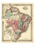 Buy Brazil and Guayana - Panoramic Map at AllPosters.com
