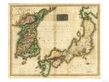 Korea and Japan - Panoramic Map