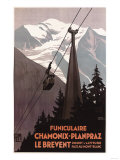 Chamonix Mont-Blanc, France - Funiculaire Le Brevent Cable Car Poster