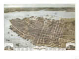 Buy Charleston, South Carolina - Panoramic Map at AllPosters.com