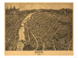 Buy Elgin, Illinois - Panoramic Map at AllPosters.com