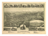 Buy Clarksburg, West Virginia - Panoramic Map at AllPosters.com