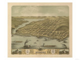 Buy Hudson, Wisconsin - Panoramic Map at AllPosters.com