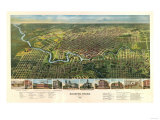 Houston, Texas - Panoramic Map