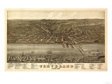 Cleveland, Ohio - Panoramic Map