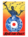 Canada - Roll 'em Out Royal Canadian Air Force WWII Propaganda Poster