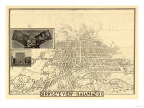 Buy Kalamazoo, Michigan - Panoramic Map at AllPosters.com