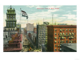 Rochester, New York - Aerial View of Main Street